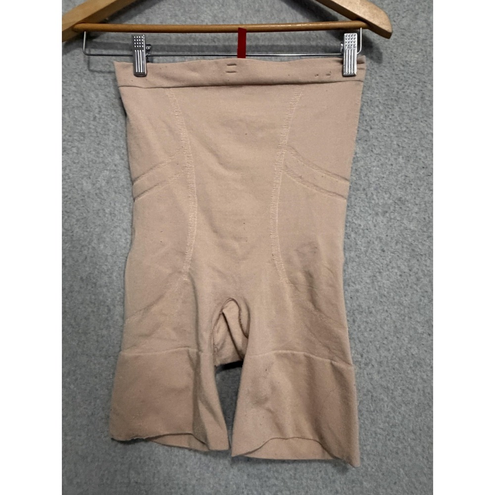 Spanx Shapewear Womens L Beige High Waist Thigh Slimmer Control Shorts Shaper